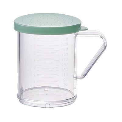 Winco PDG-10G Polycarbonate Dredge with Green Snap-On Lid 10 Oz