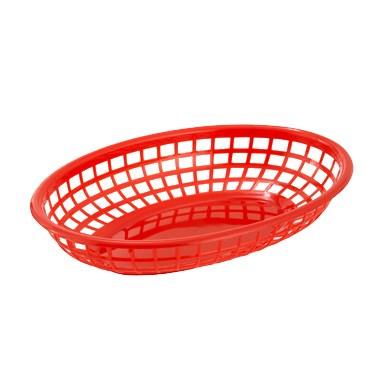 Winco PFB-10R Oval Fast Food Basket– Red