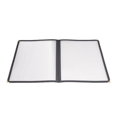 Winco PMCD-14K Book-Fold Double Panel Menu Cover, Black, 9-9/16 X 15