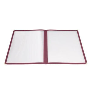 Winco PMCD-14U Book-Fold Double Panel Menu Cover, Burgundy, 9-9/16 X 15