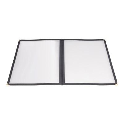 Winco PMCD-9K Book-Fold Double Panel Menu Cover, Black, 9-3/8 X 12-1/8