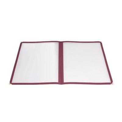 Winco PMCD-9U Book-Fold Double Panel Menu Cover, Burgundy, 9-3/8 X 12-1/8