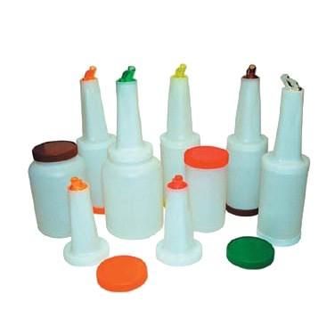 Winco PPB-1MX Liquor/Juice Pour Bottle Set, 12 Per Case, 2 Of Each Color, 1 Qt
