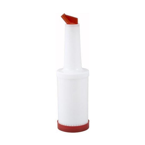 Winco PPB-2R Liquor/Juice Pour Bottle, 2 Qt, Red