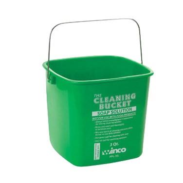 Winco PPL-3G Cleaning Bucket, Green Soap, 3 Qt