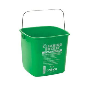 Winco PPL-6G Cleaning Bucket, Green Soap, 6 Qt