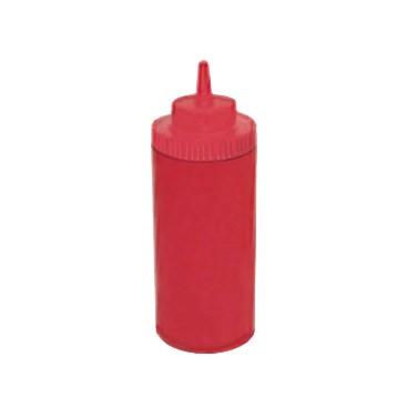 Winco PSW-16R Wide-Mouth Squeeze Bottles, 16 Oz, Red
