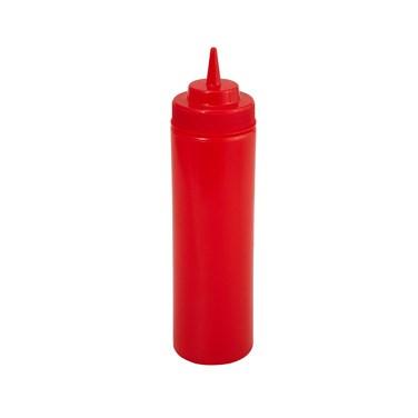 Winco PSW-24R Wide-Mouth Squeeze Bottles, 24 Oz, Red