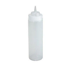 Winco PSW-24 Wide-Mouth Squeeze Bottles, 24 Oz, Clear