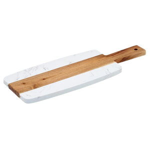 Winco SBMW-117 Marble And Wood Serving Board, 11-1/4"