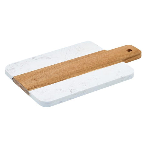 Winco SBMW-156 Marble And Wood Serving Board, 15-3/4"