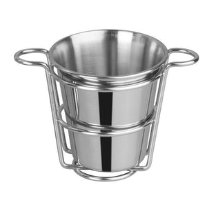 Winco SFCW-4S Stainless Steel Fry Cup With Wire Holder, 4" Dia