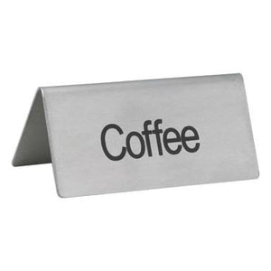 Winco SGN-103 Tent Sign, Stainless Steel, Coffee