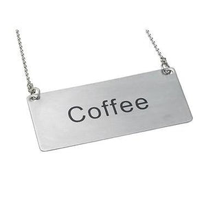Winco SGN-203 Chain Sign, Stainless Steel, Coffee