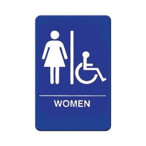 Winco SGN-651B Information Sign, 6"W X 9"H, WOMEN/Accessible