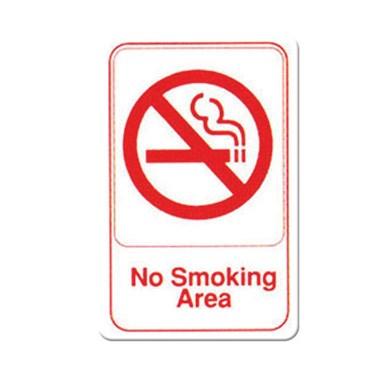 Winco SGN-684W Information Sign, 6"W X 9"H, No Smoking Area