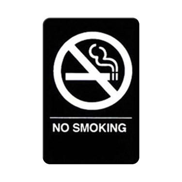 Winco SGNB-601 Information Signs With Braille, 6"W X 9"H, No Smoking