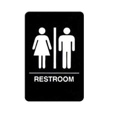 Winco SGNB-603 Information Signs With Braille, 6"W X 9"H, RESTROOM