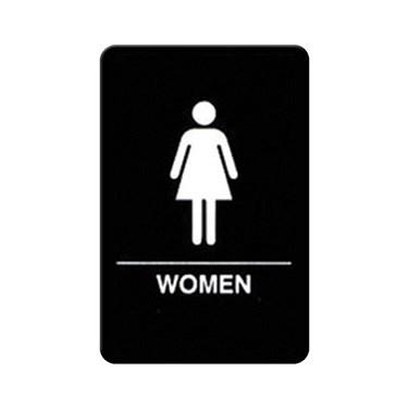 Winco SGNB-606 Information Signs With Braille, 6"W X 9"H, WOMEN