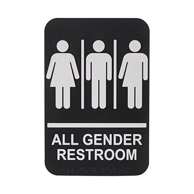 Winco SGNB-607 Information Signs With Braille, 6"W X 9"H, All GENDER