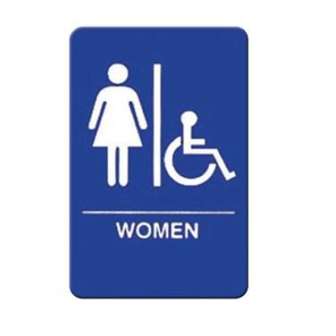 Winco SGNB-651B Information Signs With Braille, 6"W X 9"H, WOMEN/Accessible