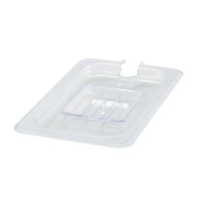 Winco SP7400C Poly-Ware Food Pan Cover, 1/4 Size, Slotted, With Handle, Polycarbonate