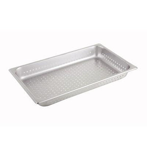 Winco SPJH-104PF Full Size Stainless Steel Perforated Steam Pan 4" Deep
