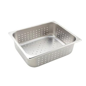 Winco SPJH-204PF Half Size Stainless Steel Perforated Steam Pan 4" Deep