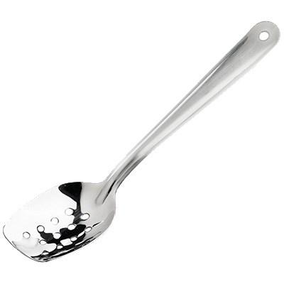 Winco SPS-P10 Stainless Steel Slanted Perforated Plating Spoon 10"