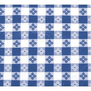 Winco TBCO-70B Table Cloth, 52"L X 70"W, Rectangular, Blue Checkerboard