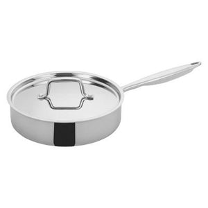 Winco TGET-3 Tri-Ply Induction Ready Saute Pan with Cover 3 Qt