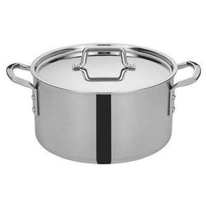 Winco TGSP-12 Tri-Ply Induction Ready Stock Pot with Cover, 12 Qt