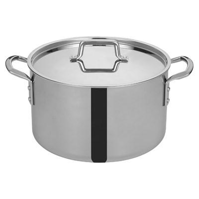 Winco TGSP-16 Tri-Ply Induction Ready Stock Pot with Cover, 16 Qt