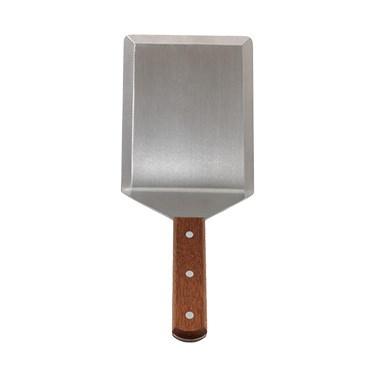 Winco TN56 Extra Heavy Turner With Cutting Edge, Wooden Handle, 5” X 6” Blade