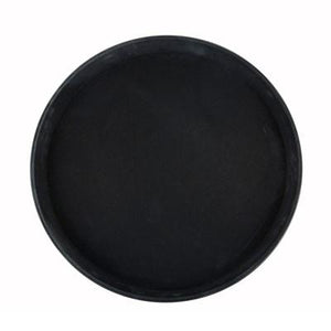 Winco TRH-11K Easy-Hold Rubber-Lined Tray, Round, Black
