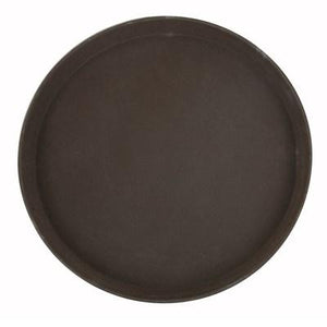 Winco TRH-11 Easy-Hold Rubber-Lined Tray, Round, Brown