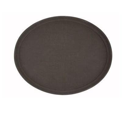 Winco TRH-2722 Easy-Hold Rubber-Lined Tray, 22 X 27 , Oval, Brown