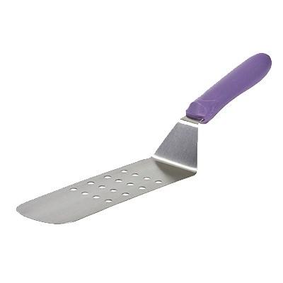 Winco TWP-91P Allergen-Free Perforated Flexible Turner With Offset, 8-1/4” X 2-7/8” Blade