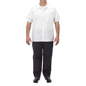 Winco UNF-2KL Relaxed Fit Chef Pants (Large, Black Poly-Cotton Blend)