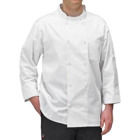Winco UNF-5WL Double Breasted Chef Jacket with Pocket (Large), White
