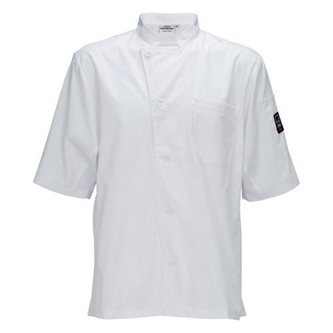 Winco UNF-9WS Universal Ventilated Shirt, Universal Fit, 65/35 Poly-Cotton Blend, White, Small