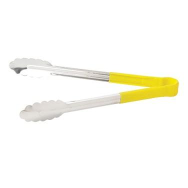 Winco UT-16HP-Y Heavy-Duty Utility Tongs With Plastic Handle, 16", Yellow