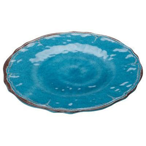 Winco WDM001-401 Luzia Melamine Hammered Plate, Blue, 9"