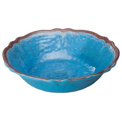 Winco WDM001-406 Luzia Melamine Hammered Bowl, Blue, 7-1/2"