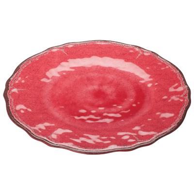 Winco WDM001-502 Luzia Melamine Hammered Plate, Red, 11"