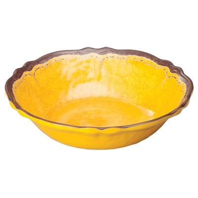 Winco WDM001-607 Luzia Melamine Hammered Bowl, Yellow, 13-3/4"