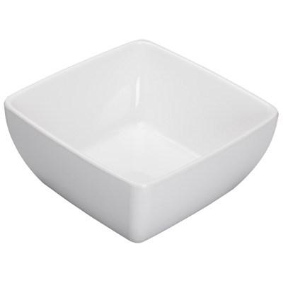 Winco WDM009-204 Linza Melamine Square Mini Bowl, White, 7-1/2"