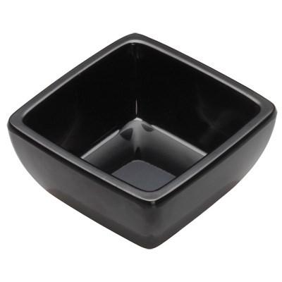 Winco WDM009-301 Linza Melamine Square Mini Bowl, Black, 2-1/2"