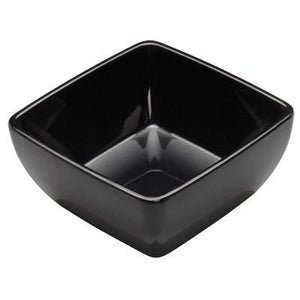 Winco WDM009-303 Linza Melamine Square Mini Bowl, Black, 5"