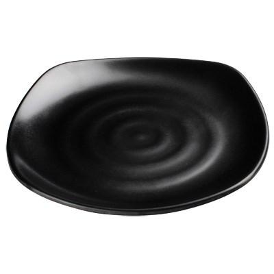 Winco WDM013-302 Rika Melamine Square Plate, Black, 9-3/4"